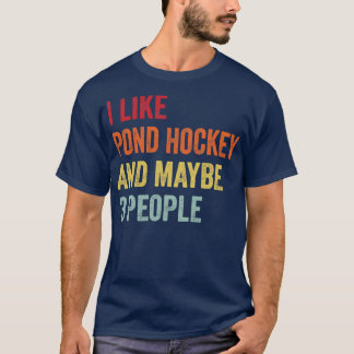 Ich mag Pond Hockey vielleicht 3 Leute T-Shirt