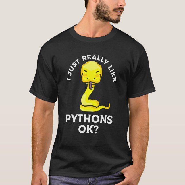 Ich mag Pythons Ok Ball Python Snake Re T-Shirt (Vorderseite)