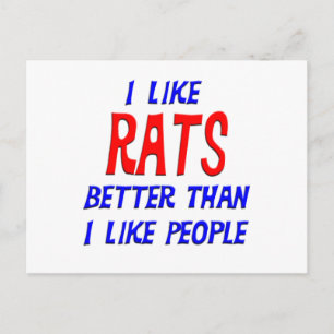 Ich mag Ratten lieber als Leute, die Postkarte hab