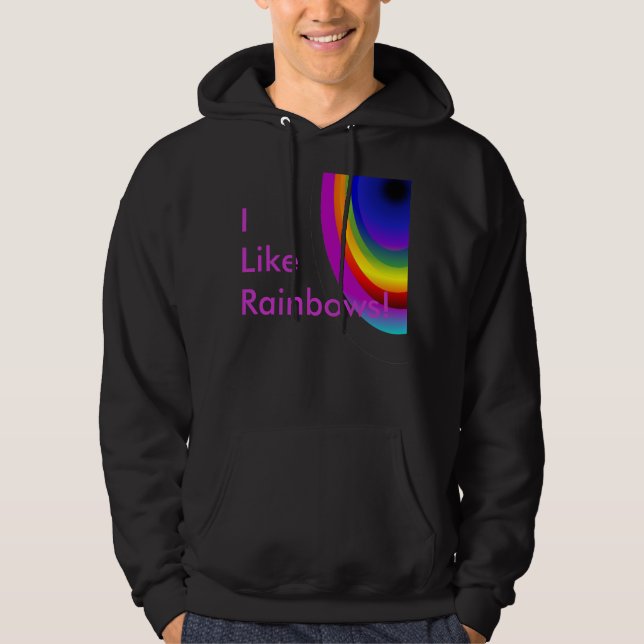Ich mag Regenbogen-mit Kapuze Sweatshirt (Vorderseite)