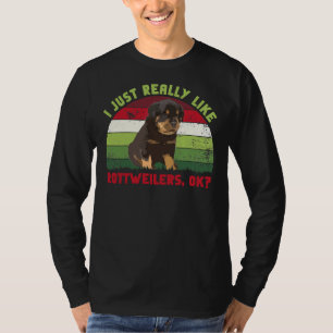 Ich mag Rottweilers einfach nur als Retro T-Shirt