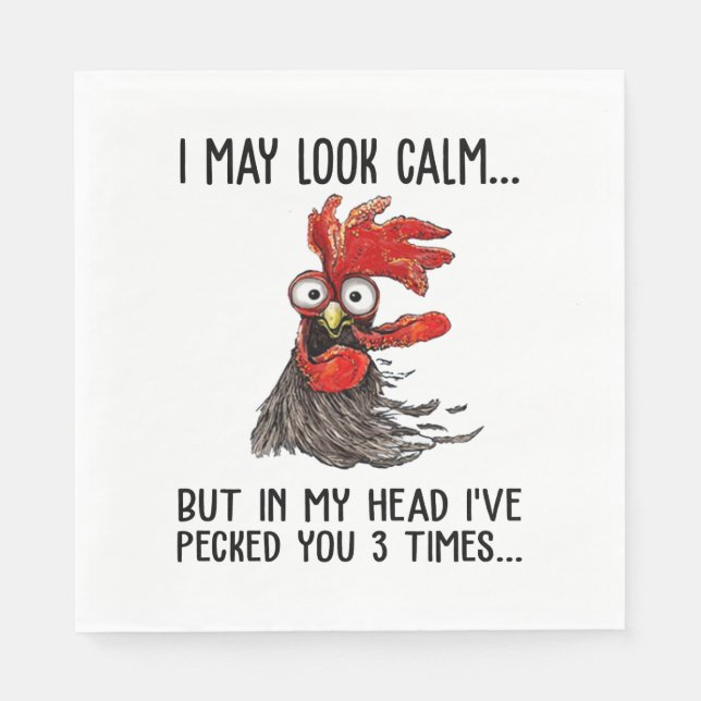 Ich mag ruhig aussehen, aber in meinem Kopf habe i Serviette (Vorderseite)