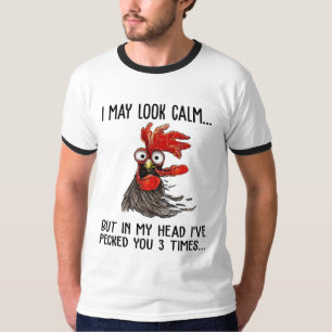 Ich mag ruhig aussehen, aber in meinem Kopf habe i T-Shirt