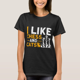 Ich mag Schach und Schachspieler für Katzen T-Shirt