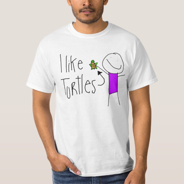 "Ich mag Schildkröte-" T - Shirt (Vorderseite)