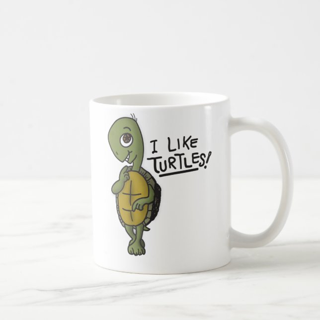 Ich mag Schildkröte-Tasse Tasse (Rechts)