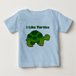 Ich mag Schildkröten - Baby Fine Jersey T - Shirt