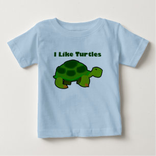 Ich mag Schildkröten - Baby Fine Jersey T - Shirt