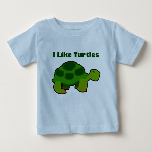 Ich mag Schildkröten - Baby Fine Jersey T - Shirt (Vorderseite)