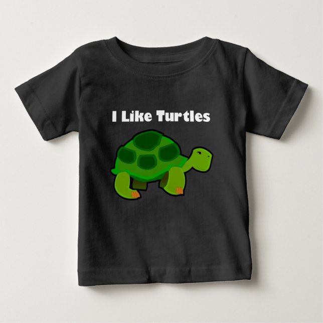 Ich mag Schildkröten - Baby Fine Jersey T - Shirt (Vorderseite)