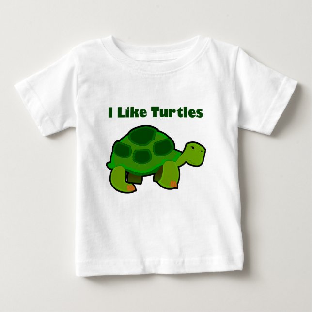 Ich mag Schildkröten - Baby Fine Jersey T - Shirt (Vorderseite)