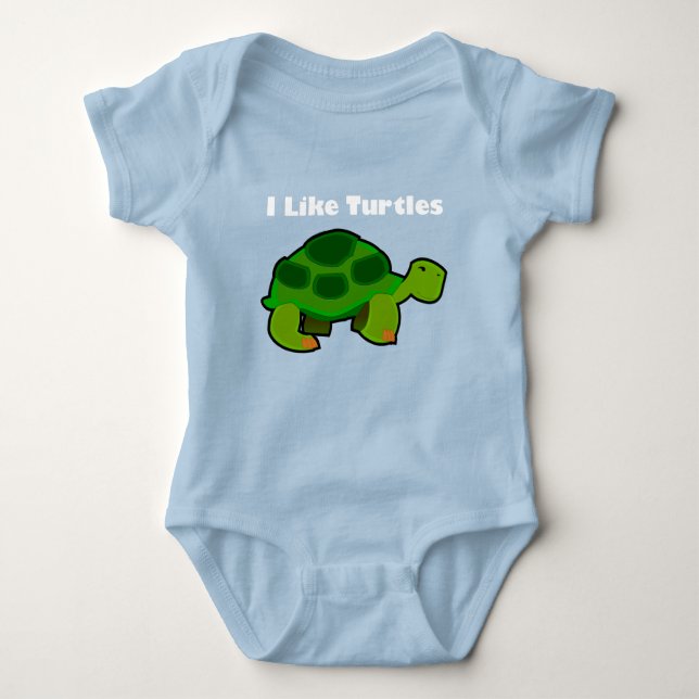 Ich mag Schildkröten - Baby Jersey Bodysuit Baby Strampler (Vorderseite)