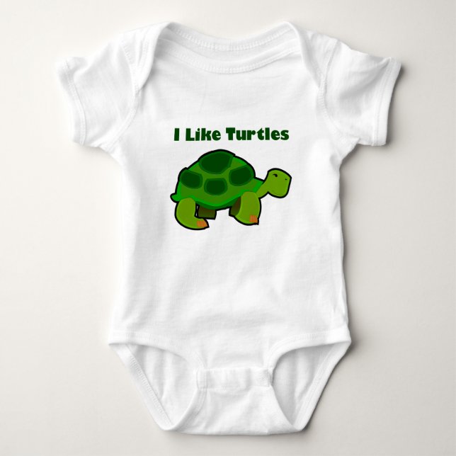 Ich mag Schildkröten - Baby Jersey Bodysuit Baby Strampler (Vorderseite)