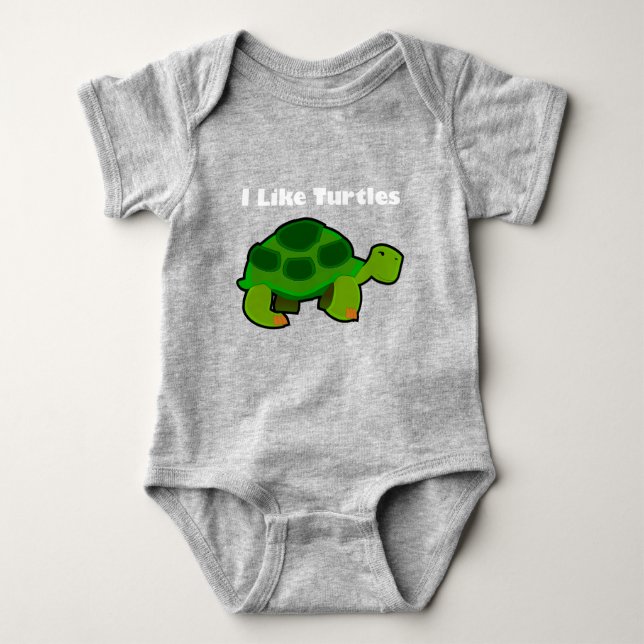 Ich mag Schildkröten - Baby Jersey Bodysuit Baby Strampler (Vorderseite)