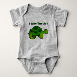 Ich mag Schildkröten - Baby Jersey Bodysuit Baby Strampler