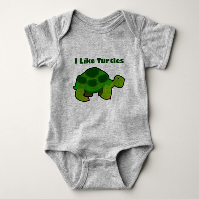 Ich mag Schildkröten - Baby Jersey Bodysuit Baby Strampler (Vorderseite)