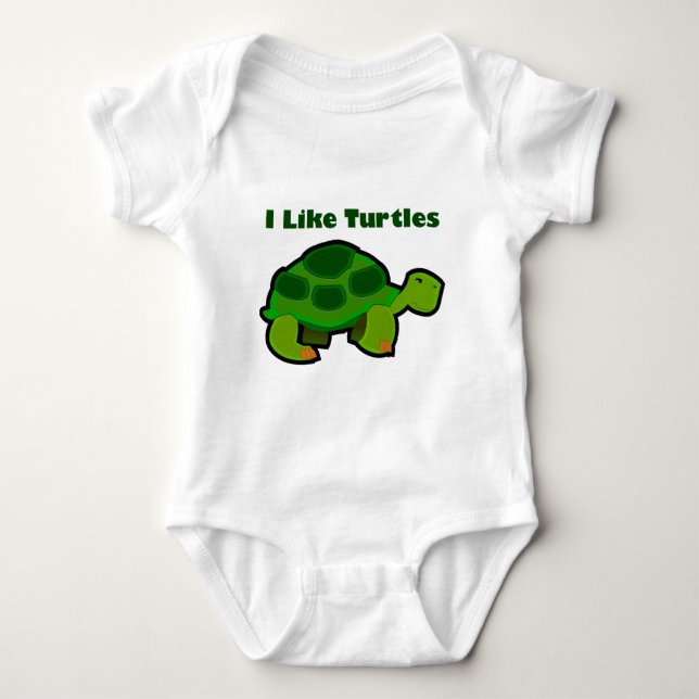 Ich mag Schildkröten - Baby Jersey Bodysuit Baby Strampler (Vorderseite)