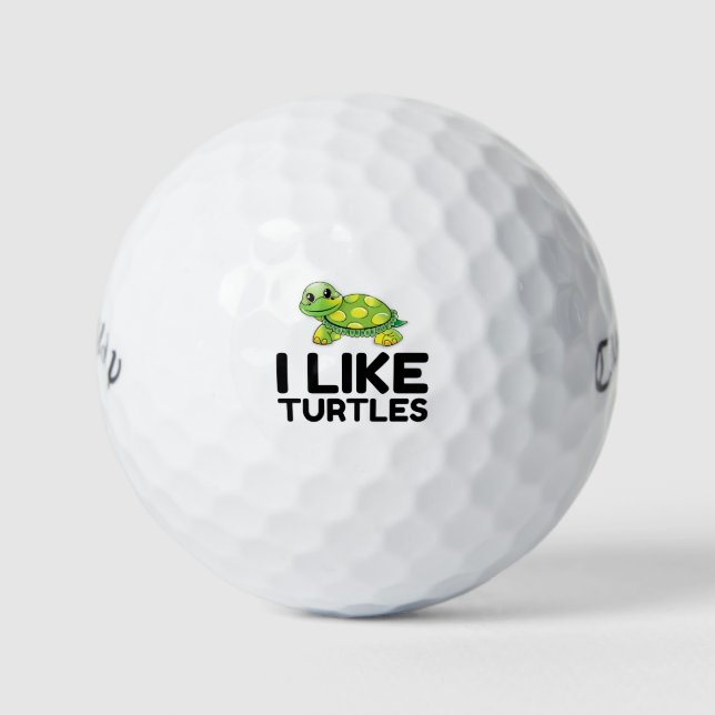 Ich mag Schildkröten Golfball (Vorderseite)