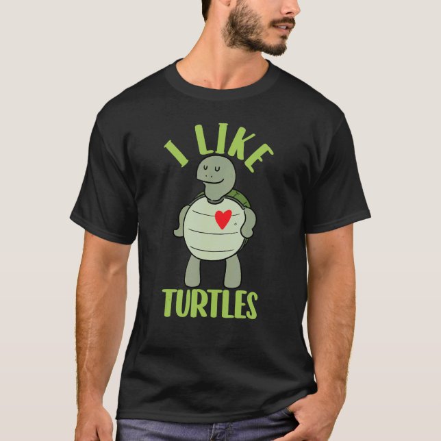 Ich mag Schildkröten Niedlich Turtle Tortoise Anim T-Shirt (Vorderseite)