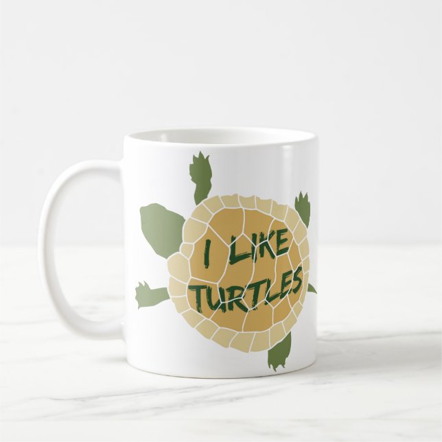 Ich mag Schildkröten Tasse (Links)
