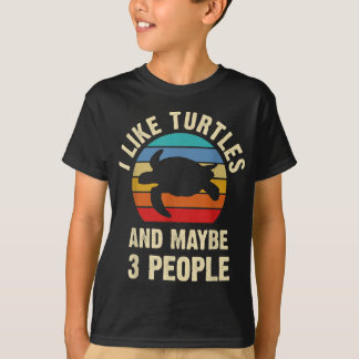 Ich mag Schildkröten und vielleicht 3 Leute Vintag T-Shirt