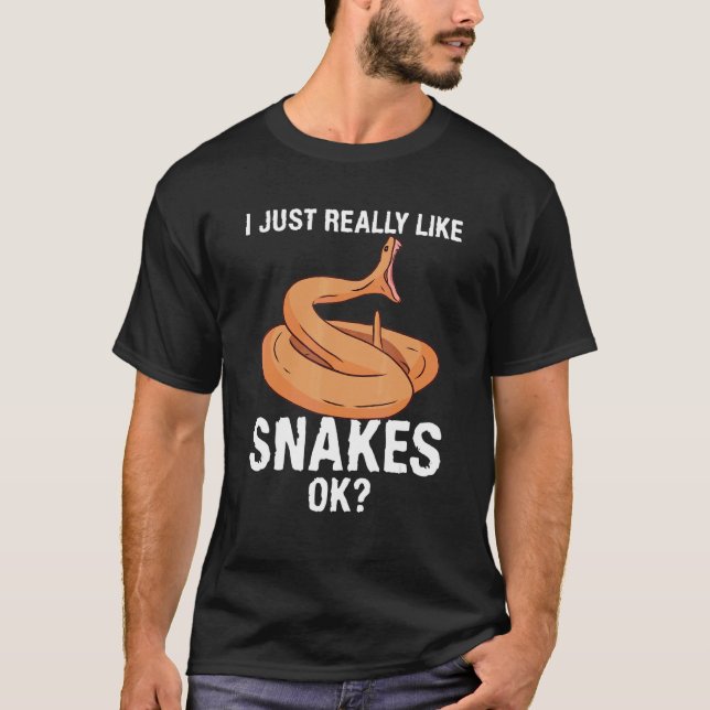 Ich mag Schlangen echt wie Ok Python Schlange T-Shirt (Vorderseite)