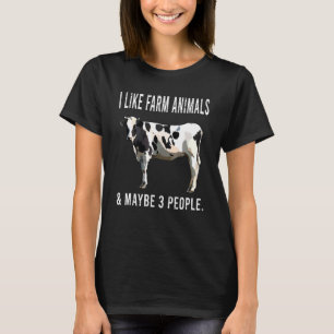Ich mag Schwarz-weiße Kühe und vielleicht 3 Pe T-Shirt