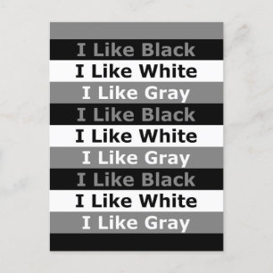 Ich mag Schwarz-weiße und grau gestrichene Gestalt Postkarte