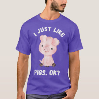 Ich mag Schweine Niedliche Schweinefarm T-Shirt