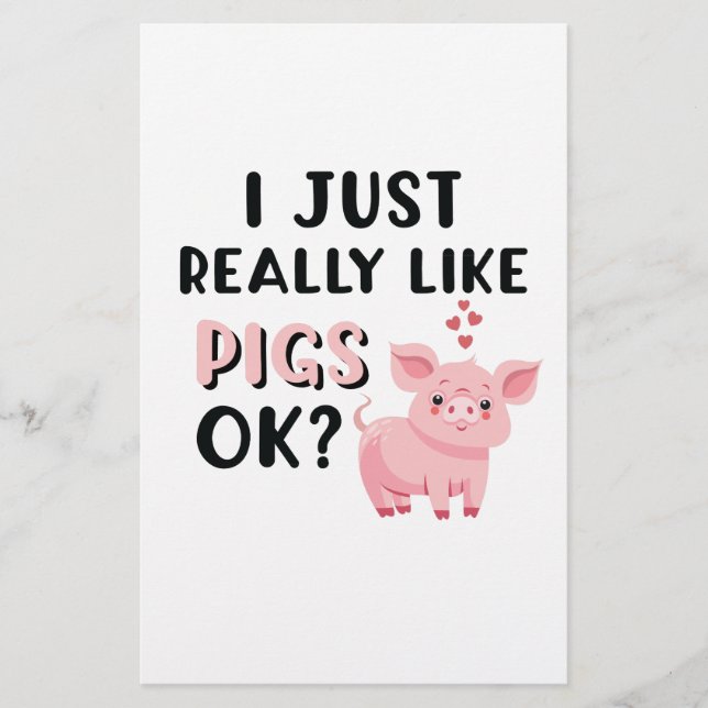 Ich mag Schweine wirklich gut. Briefpapier (Vorderseite)
