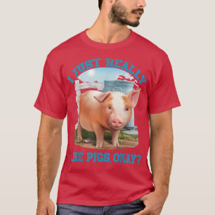 Ich mag Schweine wirklich, okay, Niedlicher junger T-Shirt