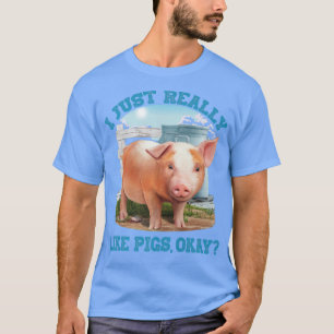 Ich mag Schweine wirklich, okay, Niedlicher junger T-Shirt