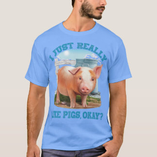 Ich mag Schweine wirklich, okay, Niedlicher junger T-Shirt