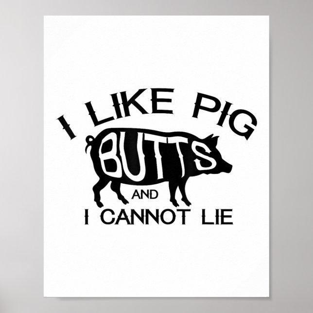 Ich mag Schweinefleisch-Hintern - Funny Grilling G Poster (Vorne)