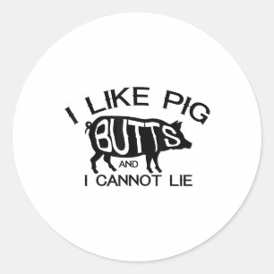 Ich mag Schweinefleisch-Hintern - Funny Grilling G Runder Aufkleber
