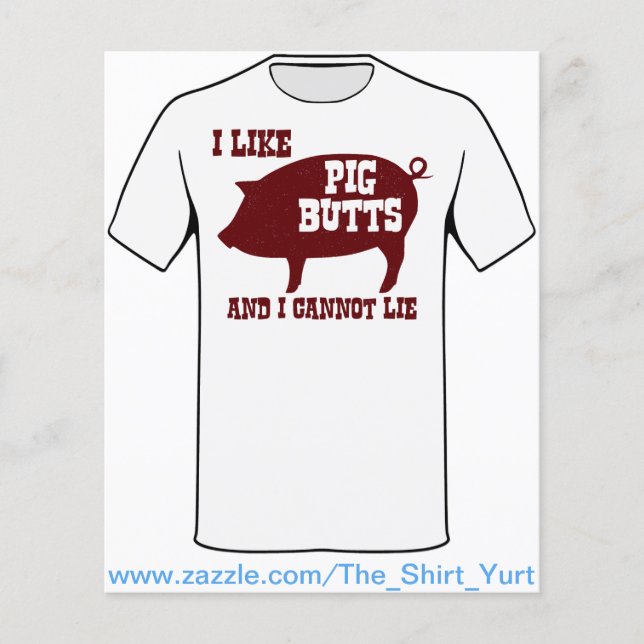 Ich mag Schweinefleisch-Hintern und ich kann GRILL Flyer (Vorne)