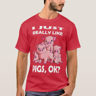 Ich mag Schweinefleisch Rosa Schweinefass Bauer T-Shirt