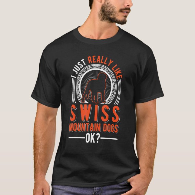 Ich mag Schweizer Berghund T-Shirt (Vorderseite)