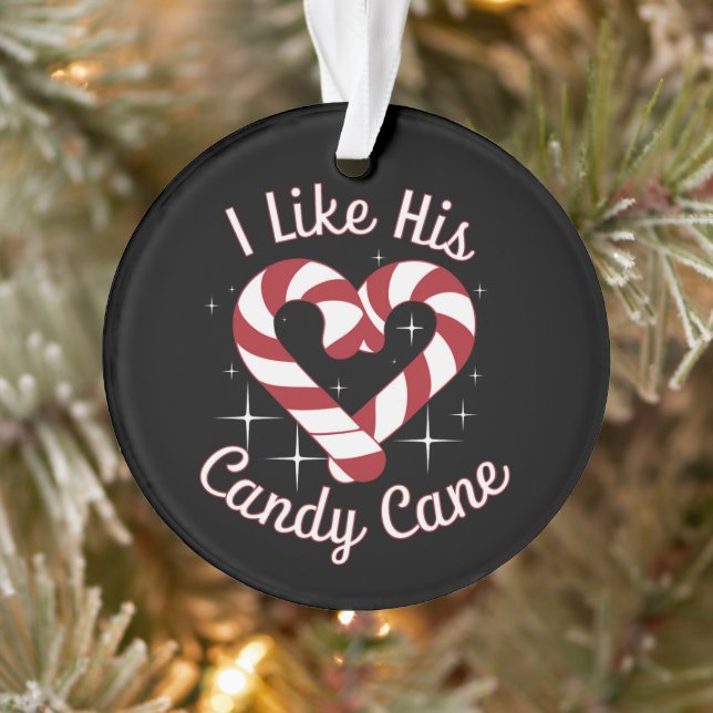 Ich mag seine feinen Cane funny Couples Matching Ornament (Baum)