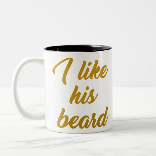 Ich mag seinen Bart Zweifarbige Tasse (Links)