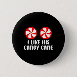 Ich mag seinen Candy Cane Fun Weihnachten Paare Ma Button