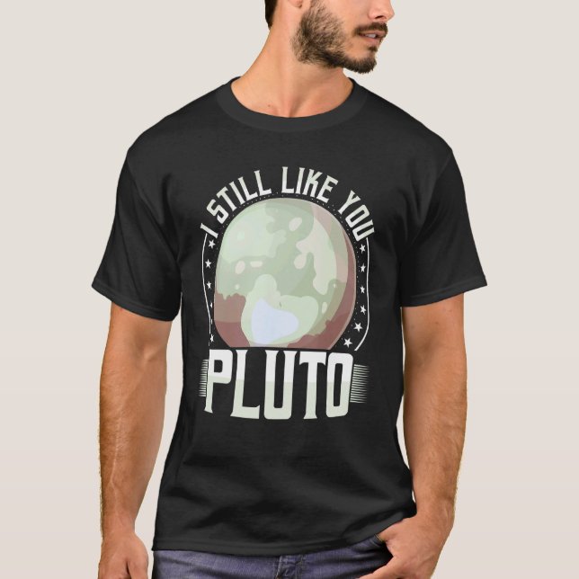 Ich mag Sie noch Pluto Retro Style Space Science 8 T-Shirt (Vorderseite)