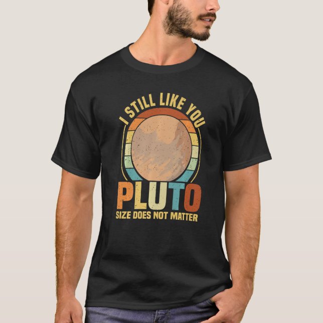 Ich mag Sie noch Pluto Retro Style Space Science W T-Shirt (Vorderseite)