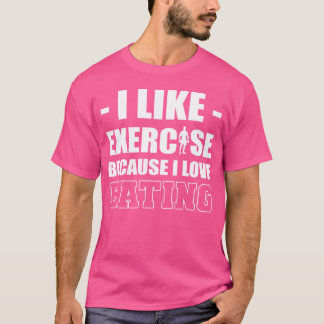 Ich mag Sport Essenliebhaber-Geschenk Retro T-Shirt