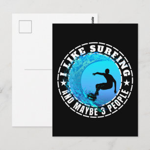 Ich mag Surfen und vielleicht 3 Leute Postkarte