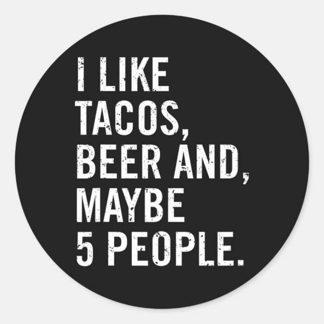 Ich mag Tacos Cinco De Mayo Runder Aufkleber (Vorderseite)