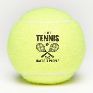 Ich mag Tennis und vielleicht 3 Leute Tennisbälle