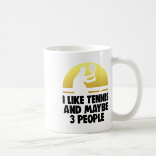 Ich mag Tennis. Vielleicht 3 Leute Shirt Tennis T- Kaffeetasse