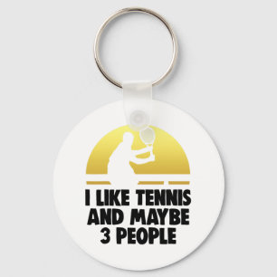Ich mag Tennis. Vielleicht 3 Leute Shirt Tennis T- Schlüsselanhänger