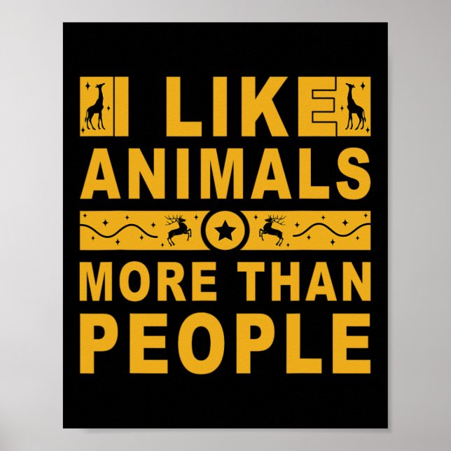 Ich mag Tiere mehr als Menschen 3 Poster (Vorne)